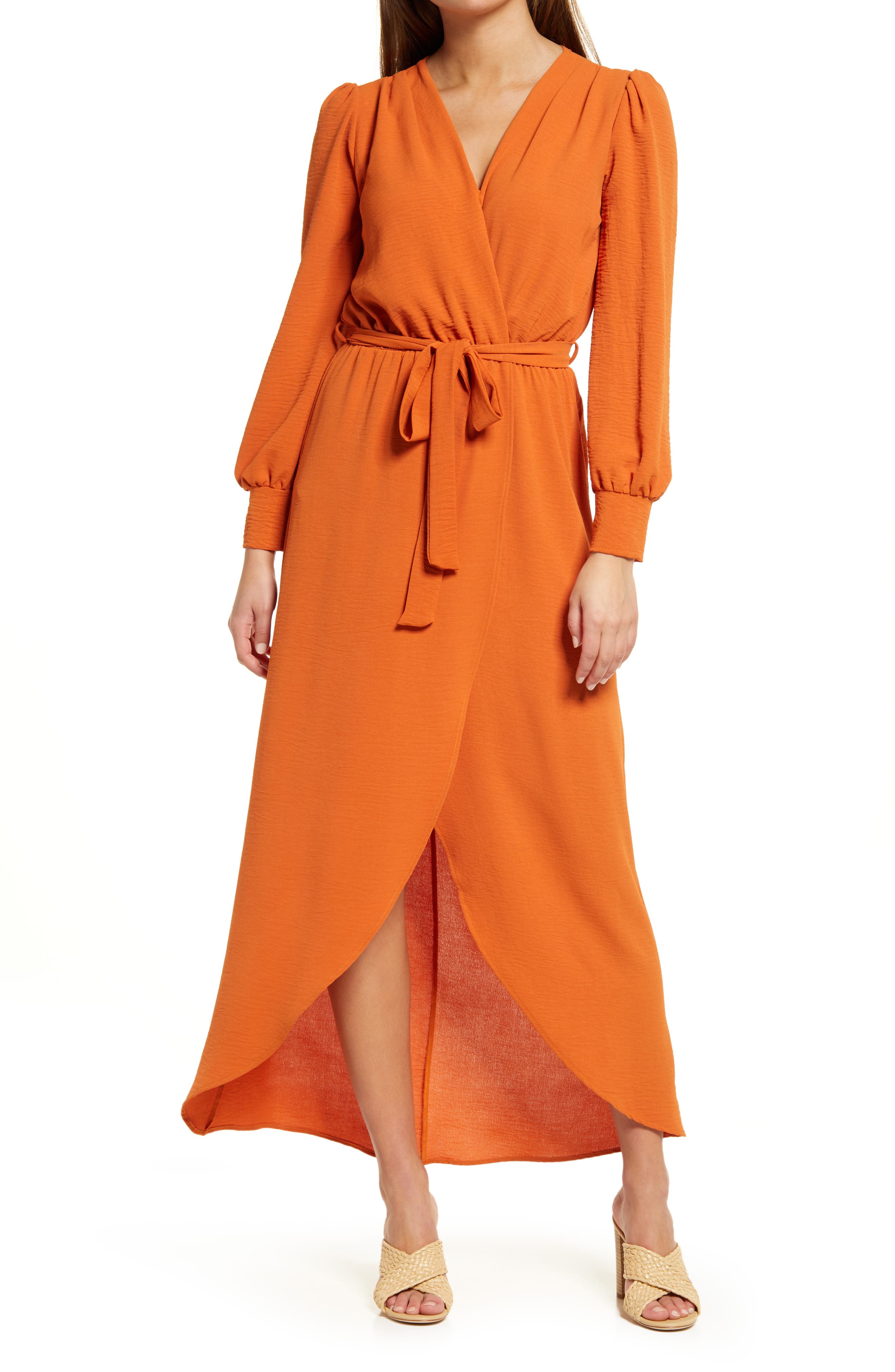 orange casual dress